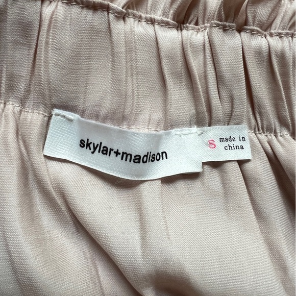 Skylar + Madison Crop Top Boho Off The Shoulder Flowy Dusty Pink Women's Size S - Picture 10 of 12